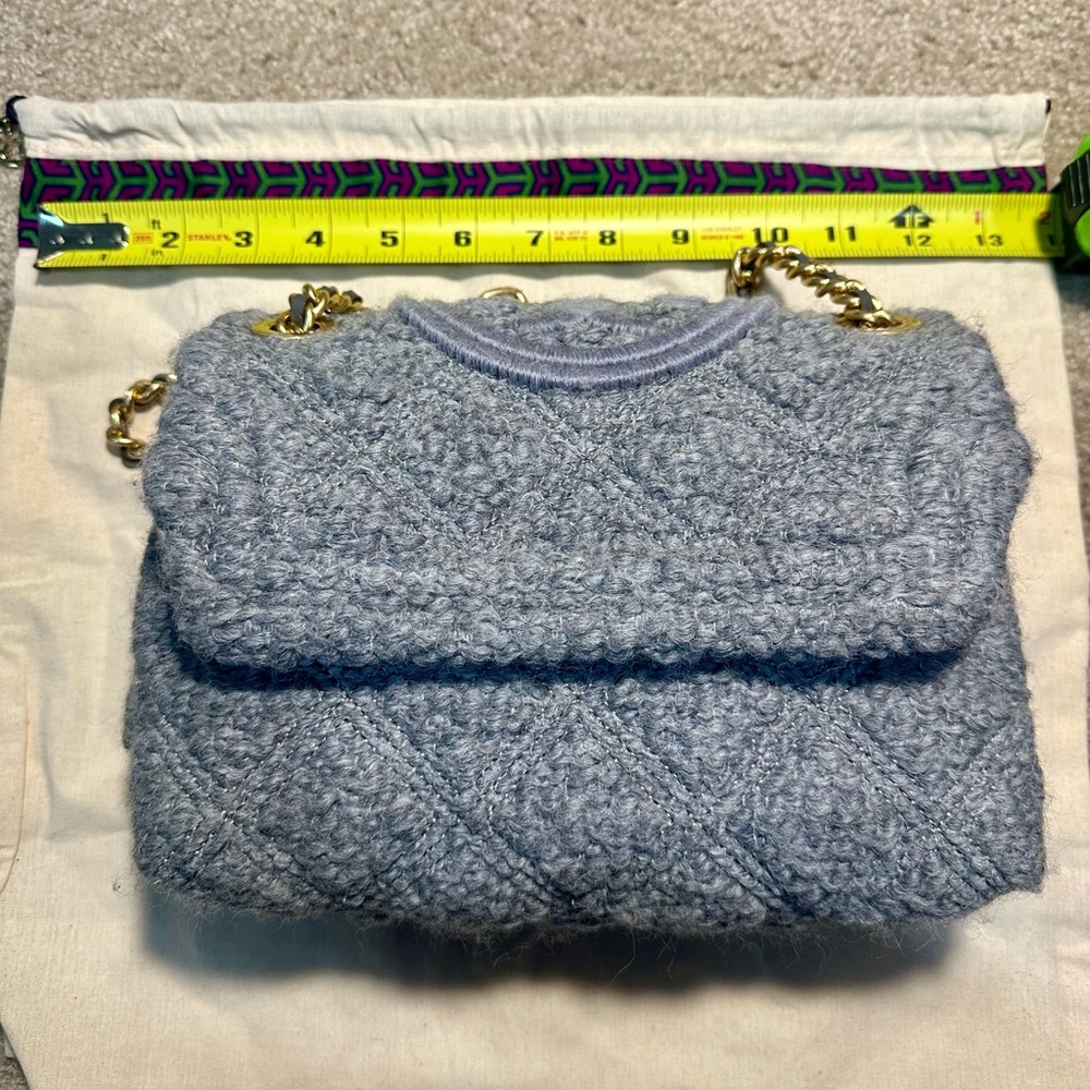 Tory Burch Fleming Boucle Convertible Bag Gray